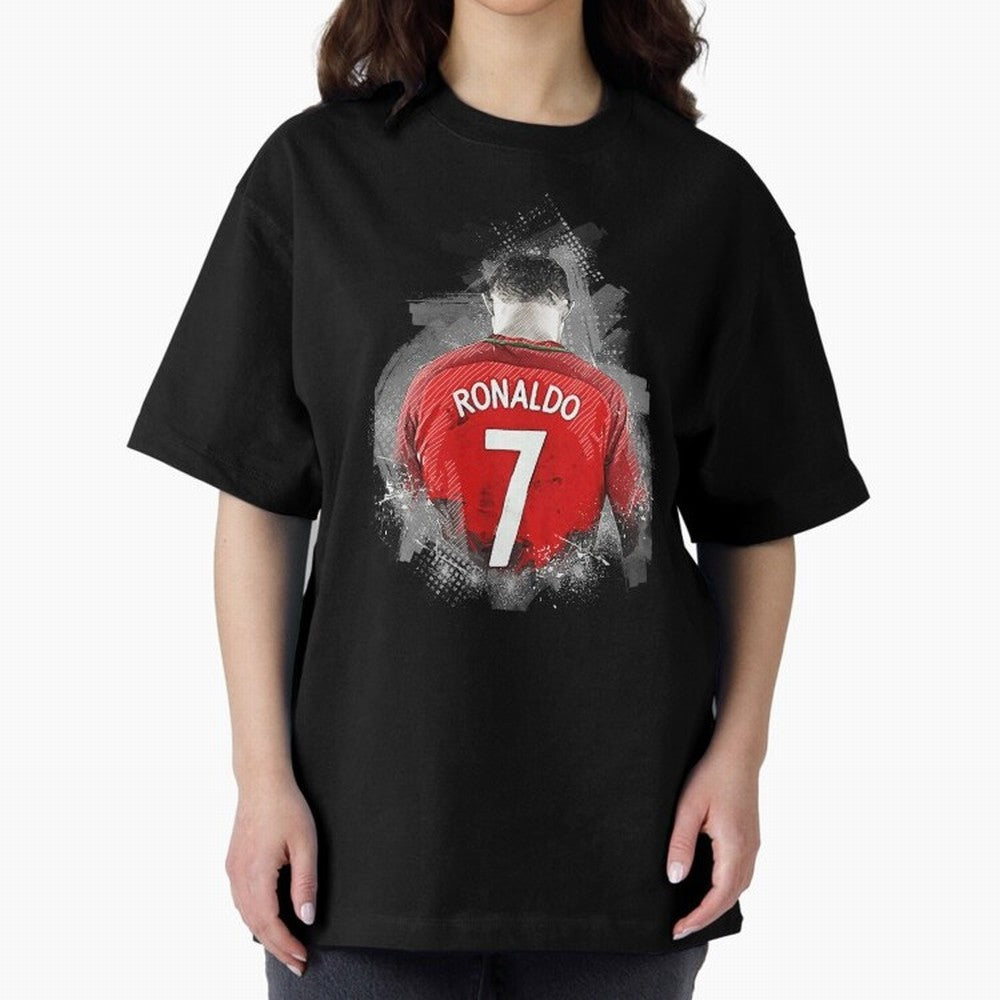 Cristiano Ronaldo Oversized T-Shirt Treasure Match Day Hype around FIFA World Cup 2026, CR7, Spain, Classic Soccer Heritage, Championship Pressure, Fan Loyalty and International Pride; Made for Die Hard Supporters, Soccer Lovers, Game Day Photos
