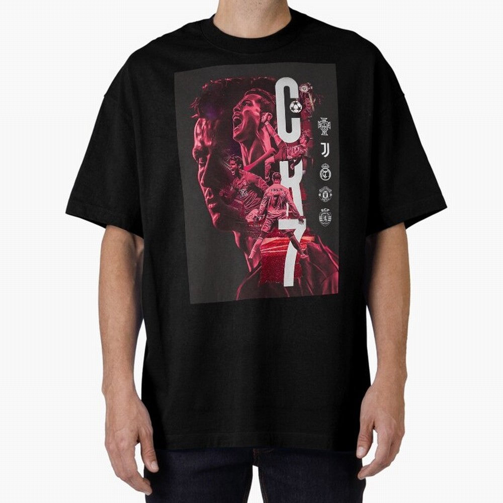 CR7 Oversized T-Shirt Celebrate National Team Dreams in FIFA World Cup 2026 Group Stage Spirit, Made for Portugal, Spain and Germany, Messi and Cristiano Ronaldo, Championship Spirit, Famous Goals, Roaring Crowds and International Football Unity;
