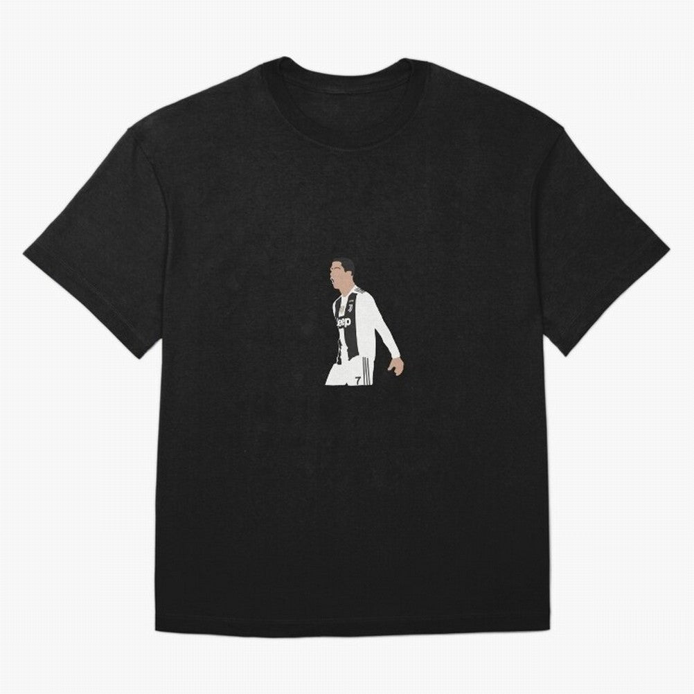 Juventus Cristiano Ronaldo Cartoon Oversized T-Shirt Celebrate Classic Football Spirit in Global Football Passion for FIFA World Cup 2026, Inspired by Messi, CR7 and Mbappe, Brazil, Portugal and Argentina, Stadium Chants, National Pride, Trophy