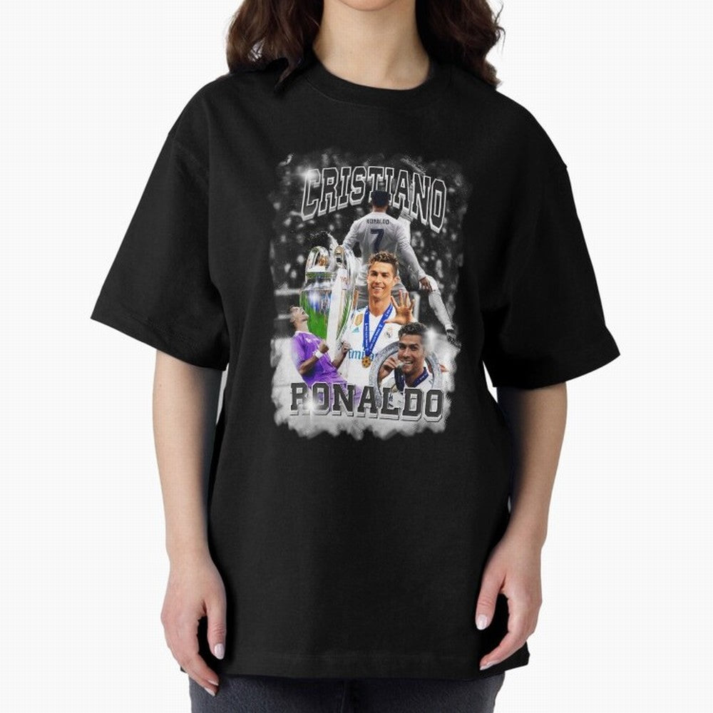 Cristiano Ronaldo Oversized T-Shirt Bring Stadium Energy to Global Football Passion for FIFA World Cup 2026, Capturing Messi and Cristiano Ronaldo, Portugal, Spain and Germany, Sports Nostalgia, International Competition, Famous Players and
