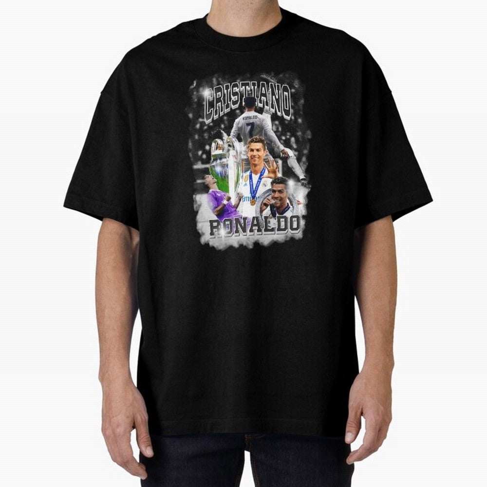 Cristiano Ronaldo Oversized T-Shirt Bring Stadium Energy to Global Football Passion for FIFA World Cup 2026, Capturing Messi and Cristiano Ronaldo, Portugal, Spain and Germany, Sports Nostalgia, International Competition, Famous Players and