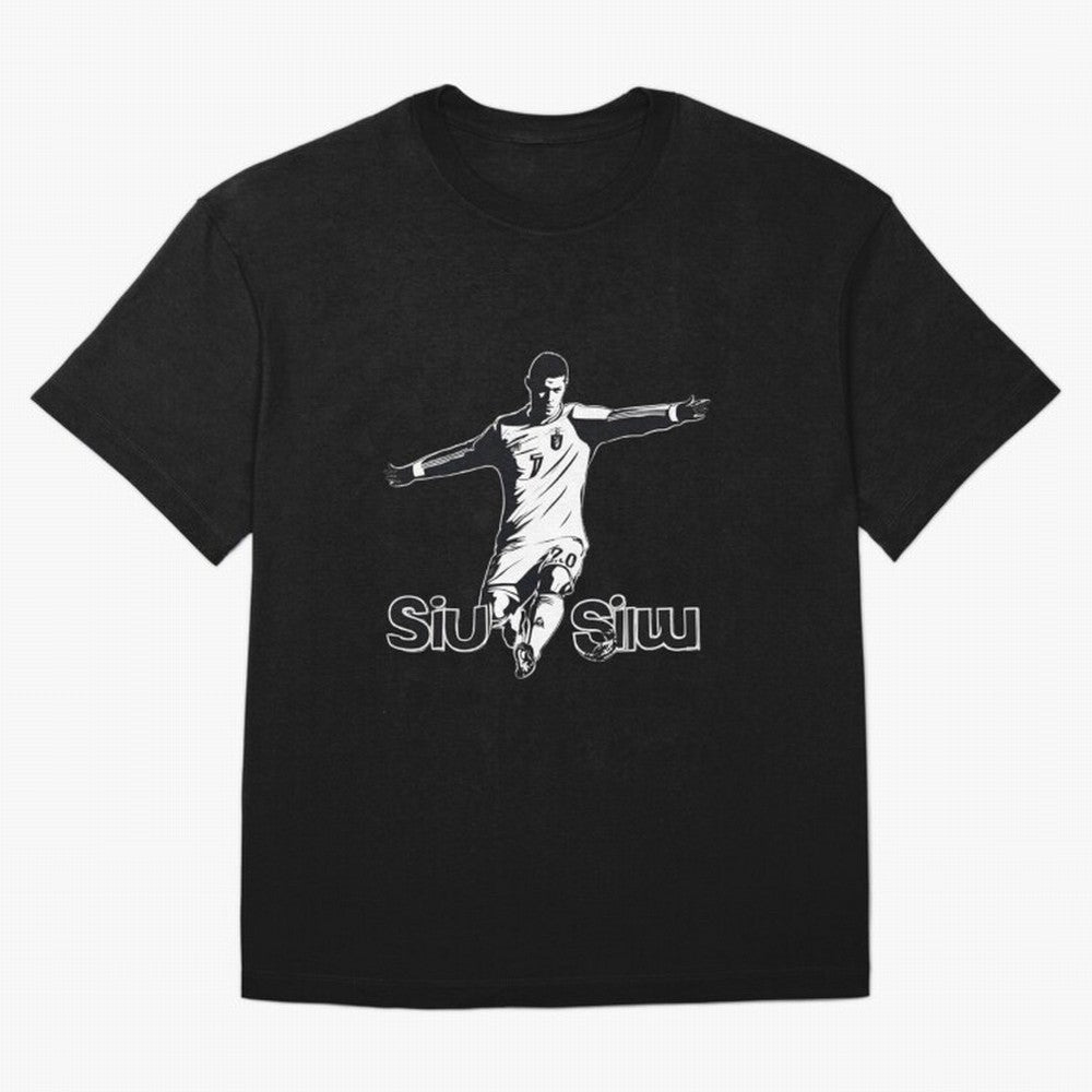 CR7 SIUU Oversized T-Shirt Celebrate Rivalries and Pride in Global Football Passion for FIFA World Cup 2026 Group Stage, Centered on Messi, CR7 and Mbappe, Brazil, Supporter Pride, Iconic Celebrations, Legendary Names and Global Match Day Energy;