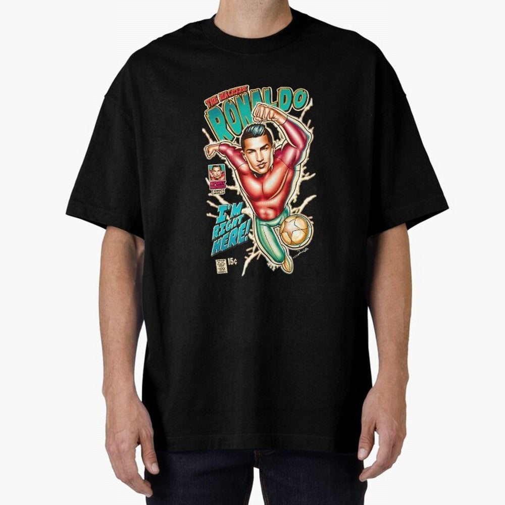 Cristiano Ronaldo CR7 Cristiano Ronaldo Oversized T-Shirt Capture FIFA World Cup 2026 Group Stage for Fans of Haaland and Spain and Netherlands, Bringing Vintage Soccer Flavor, Modern Football Stars, National Flags and Final Night Emotion; Ideal