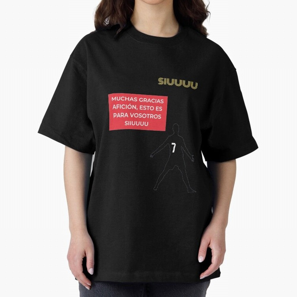 SIUUU CR7 Oversized T-Shirt Bring Match Day Fire to the FIFA World Cup 2026 Group Stage Journey through Messi, CR7 and Mbappe Highlights, Spain Pride, Stadium Chants, National Pride, Trophy Dreams and Unforgettable Football Memories; Built for