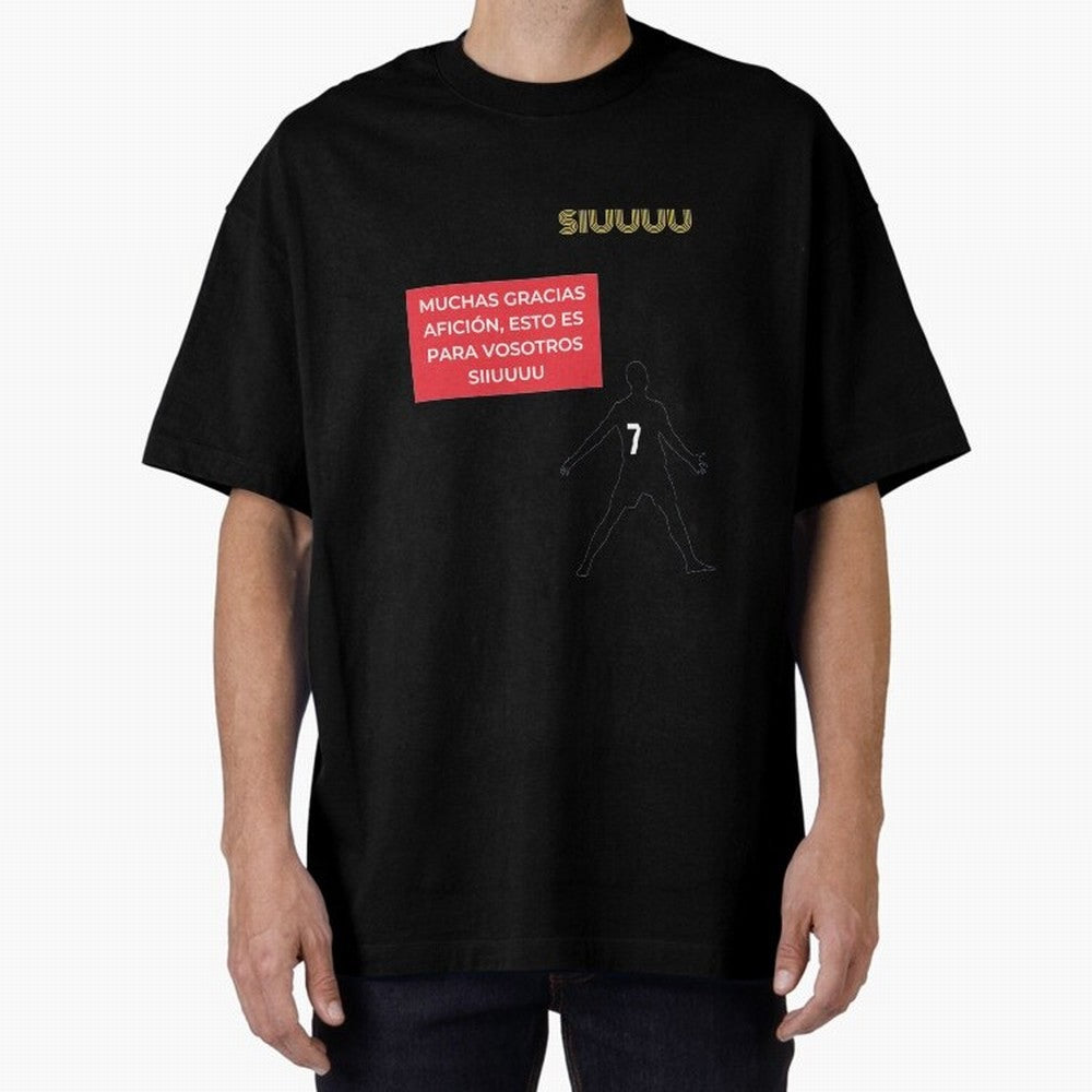 SIUUU CR7 Oversized T-Shirt Bring Match Day Fire to the FIFA World Cup 2026 Group Stage Journey through Messi, CR7 and Mbappe Highlights, Spain Pride, Stadium Chants, National Pride, Trophy Dreams and Unforgettable Football Memories; Built for