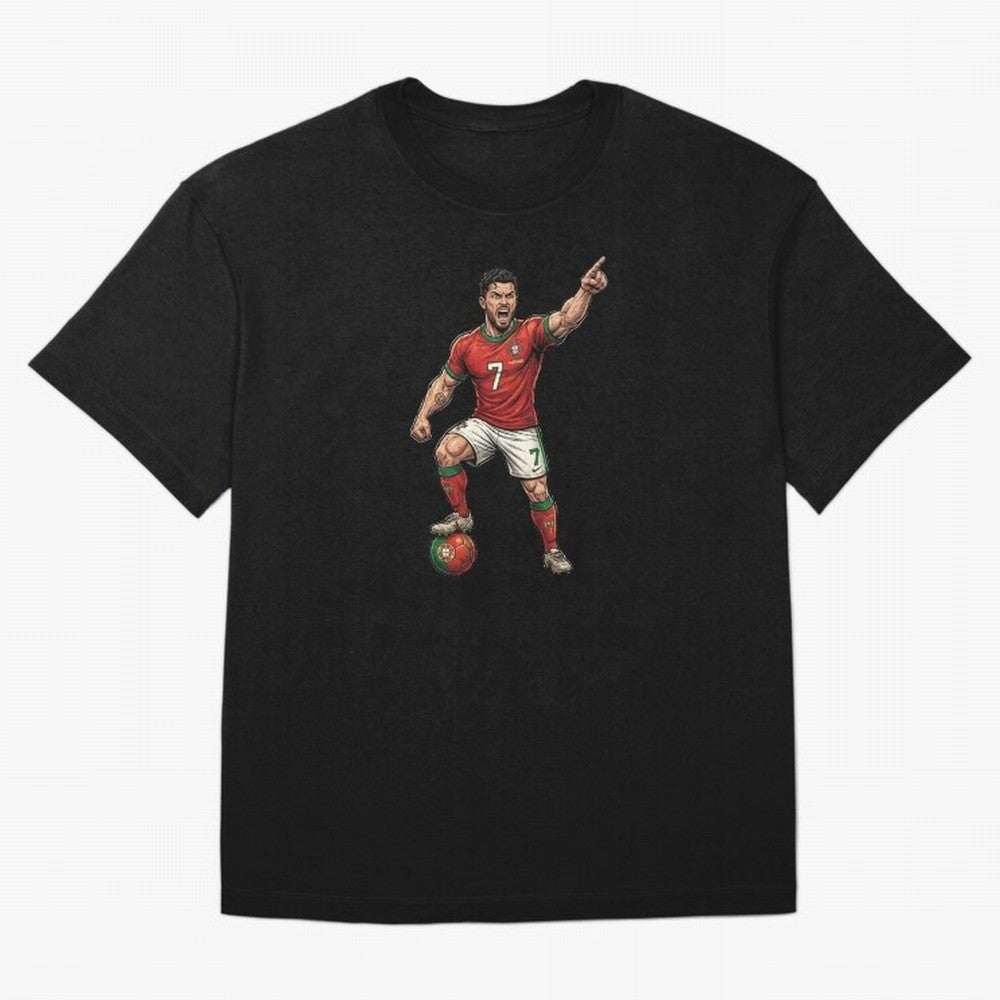 The ultimate soccer player | anime style Oversized T-Shirt Stand Proud for FIFA World Cup 2026 Group Stage Highlighting Cristiano Ronaldo, Argentina, France and Brazil Energy, Soccer Culture, Superstar Moments, National Team Dreams and Competitive