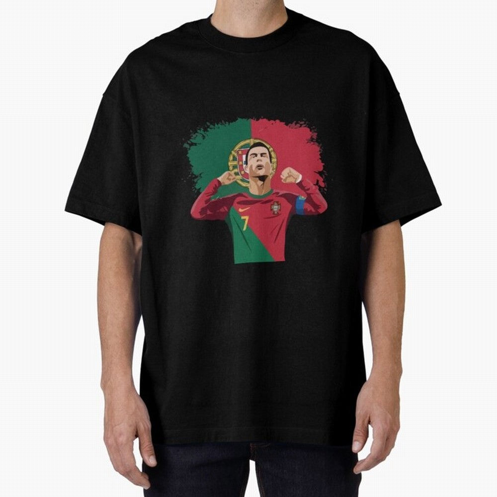 Cristiano Ronaldo CR7 T-shirt Design Oversized T-Shirt Upgrade FIFA World Cup 2026 for Fans of Mbappe and England, Bringing Football Festival Excitement, Trophy Ambitions, Country Rivalries and Star Player Buzz; Ideal for Passionate Fans Who Love