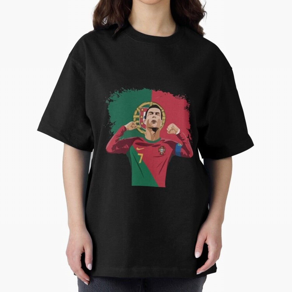 Cristiano Ronaldo CR7 T-shirt Design Oversized T-Shirt Upgrade FIFA World Cup 2026 for Fans of Mbappe and England, Bringing Football Festival Excitement, Trophy Ambitions, Country Rivalries and Star Player Buzz; Ideal for Passionate Fans Who Love