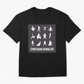Cristiano Ronaldo Minimalism Silhouette Oversized T-Shirt Represent Football Lovers during Global Football Passion for FIFA World Cup 2026 Group Stage, Centered on Haaland and Mbappe, Argentina and Brazil, Classic Soccer Heritage, Championship