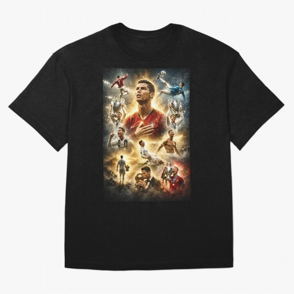 Cristiano Ronaldo Oversized T-Shirt Carry the Colors and Pride of Global Football Passion for FIFA World Cup 2026, Highlighting Messi, Neymar and Mbappe, England and Germany, Goal Celebration Energy, Supporter Heritage, Football Icons and Worldwide
