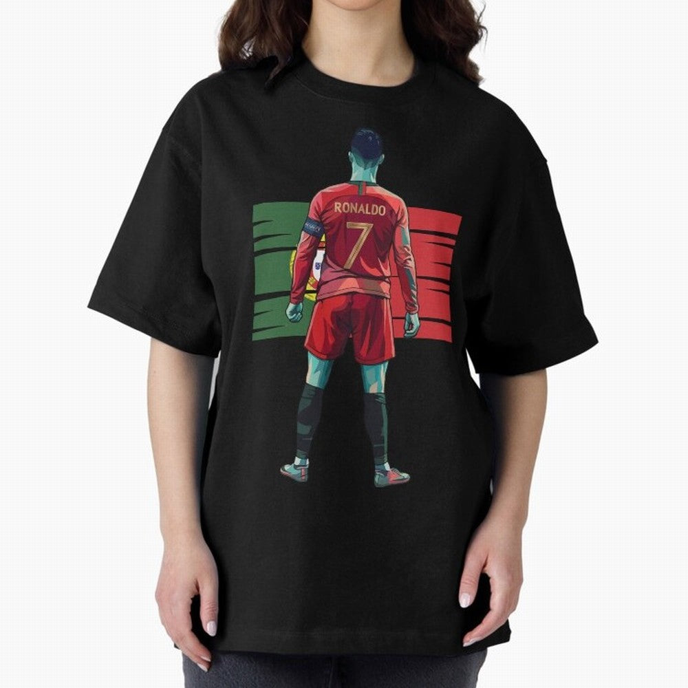Cristiano Ronaldo Oversized T-Shirt Support Iconic Players in FIFA World Cup 2026 Group Stage for Fans of Neymar, Haaland and Cristiano Ronaldo and Netherlands, Bringing Sports Nostalgia, International Competition, Famous Players and Unforgettable