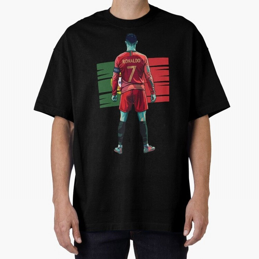 Cristiano Ronaldo Oversized T-Shirt Support Iconic Players in FIFA World Cup 2026 Group Stage for Fans of Neymar, Haaland and Cristiano Ronaldo and Netherlands, Bringing Sports Nostalgia, International Competition, Famous Players and Unforgettable