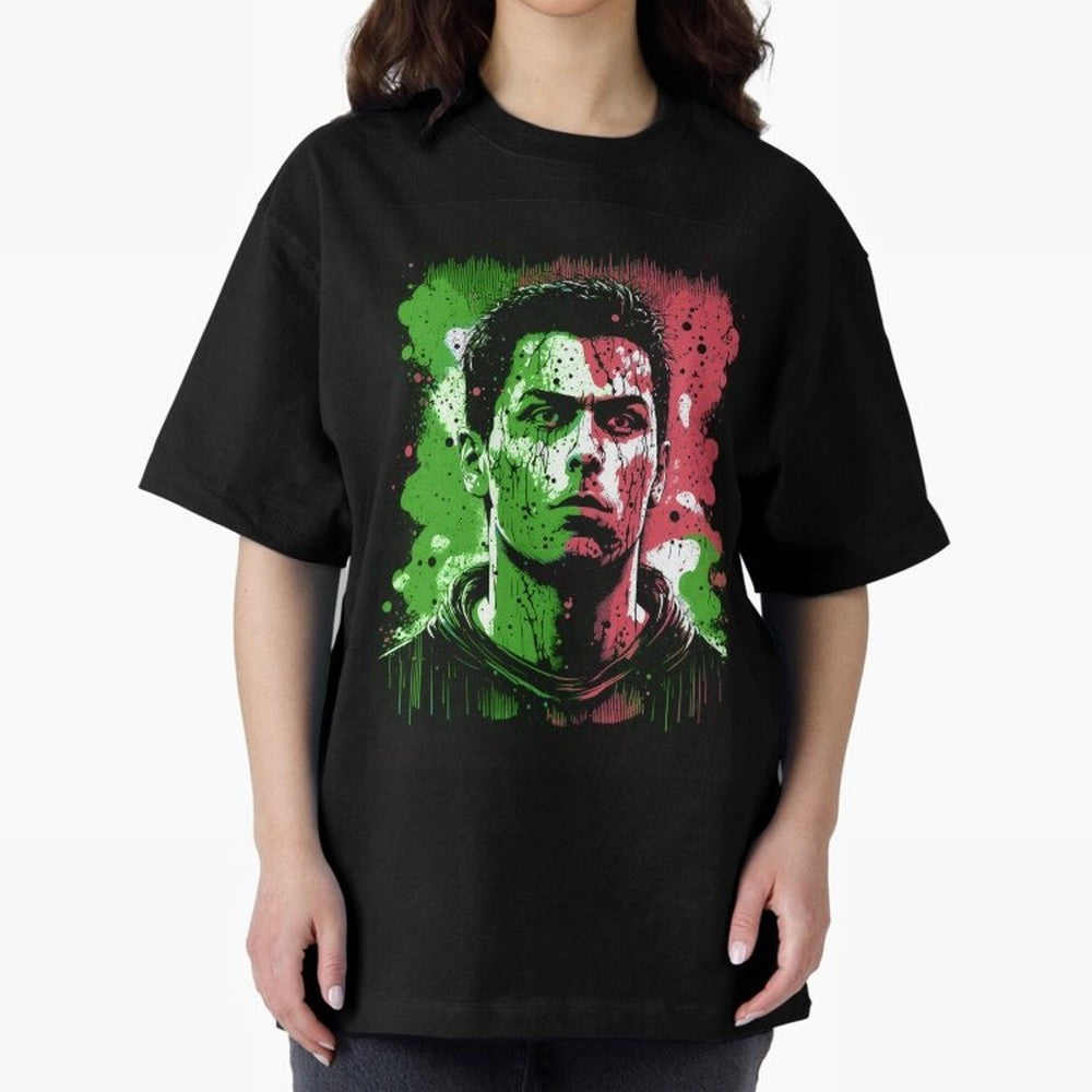 Cristiano Ronaldo Oversized T-Shirt Treasure Global Football Passion for FIFA World Cup 2026 Group Stage, Featuring Mbappe and Neymar, Portugal, Supporter Pride, Iconic Celebrations, Legendary Names and Global Match Day Energy; Great for Supporters