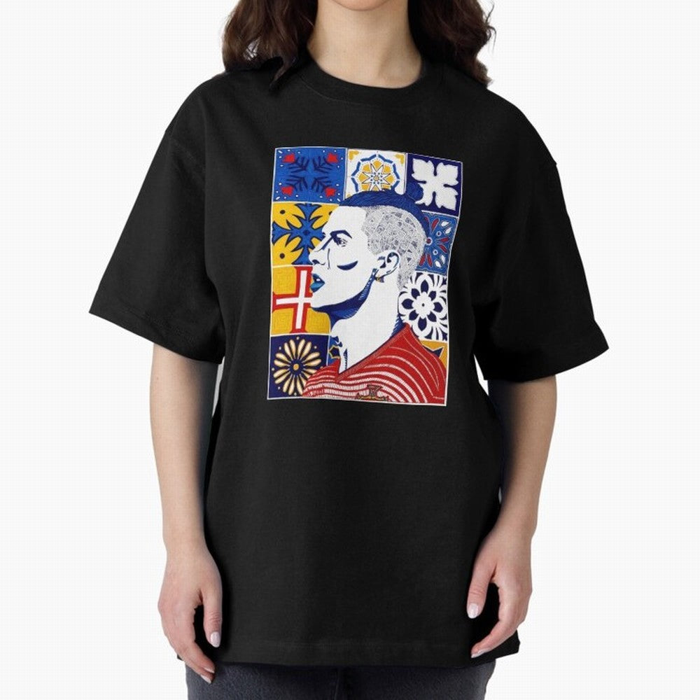 Cristiano Ronaldo Azulejos Oversized T-Shirt Feel Global Football Passion for FIFA World Cup 2026, Celebrating Messi, Neymar and Mbappe, Brazil, Match Day Excitement, Supporter Culture, Golden Goals and Global Football Passion; Built for Supporters