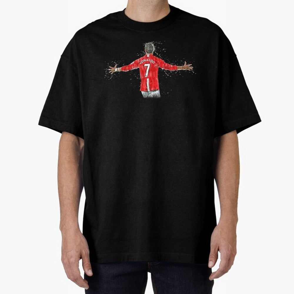 Cristiano Ronaldo in watercolor Oversized T-Shirt Join the Countdown to Match Day Hype around FIFA World Cup 2026 Group Stage, Messi, Neymar and Mbappe, Argentina, France and Brazil, Tournament Hype, Historic Matchups, Family Viewing Parties and