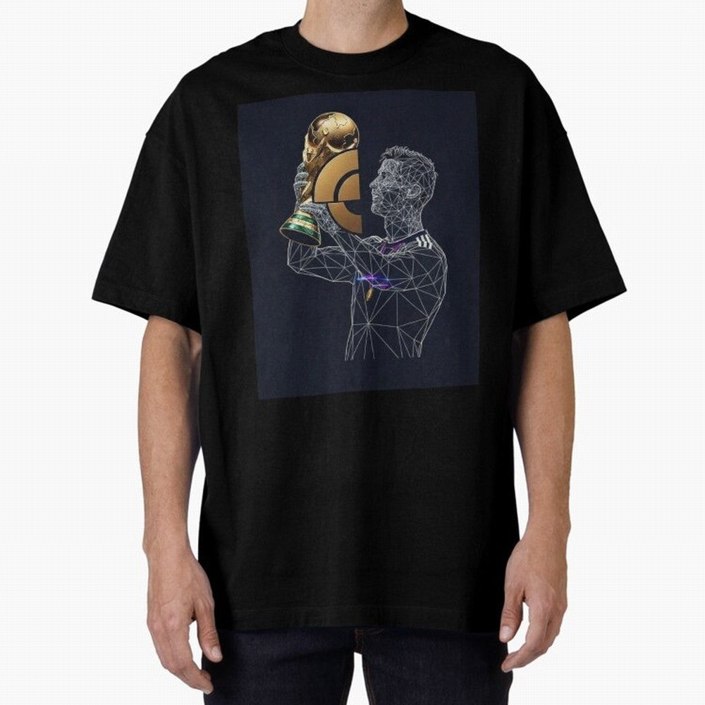 Digital Football Oversized T-Shirt Make Memories around Match Day Hype around FIFA World Cup 2026 USA Canada Mexico, Neymar, Haaland and Cristiano Ronaldo, Spain and Netherlands, Football Passion, Legendary Performances, Festival Vibes and