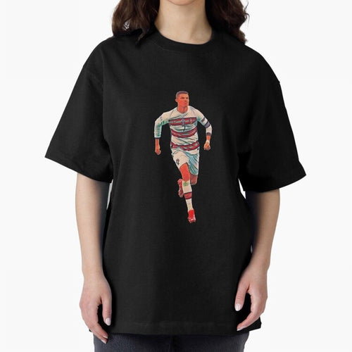 a gread celebration from the goat Oversized T-Shirt Support Iconic Players in FIFA World Cup 2026 for Fans of CR7 and Portugal, Spain and Germany, Bringing Match Day Excitement, Supporter Culture, Golden Goals and Global Football Passion; Perfect