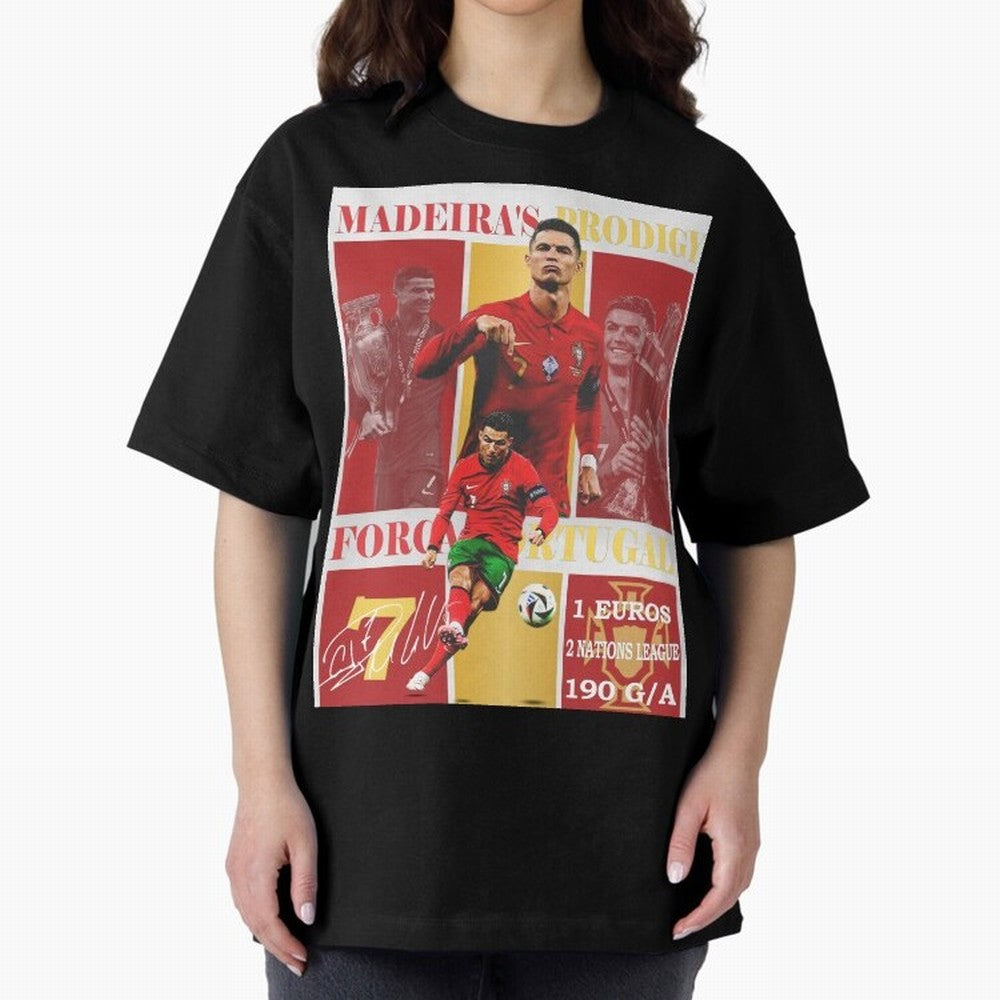 Cristiano Ronaldo Portugal Poster - Madeira's Prodigy CR7 Fan Art Print Oversized T-Shirt Relive Legendary Nights from FIFA World Cup 2026 Spirit, Capturing England, Haaland, Match Day Excitement, Supporter Culture, Golden Goals and Global Football