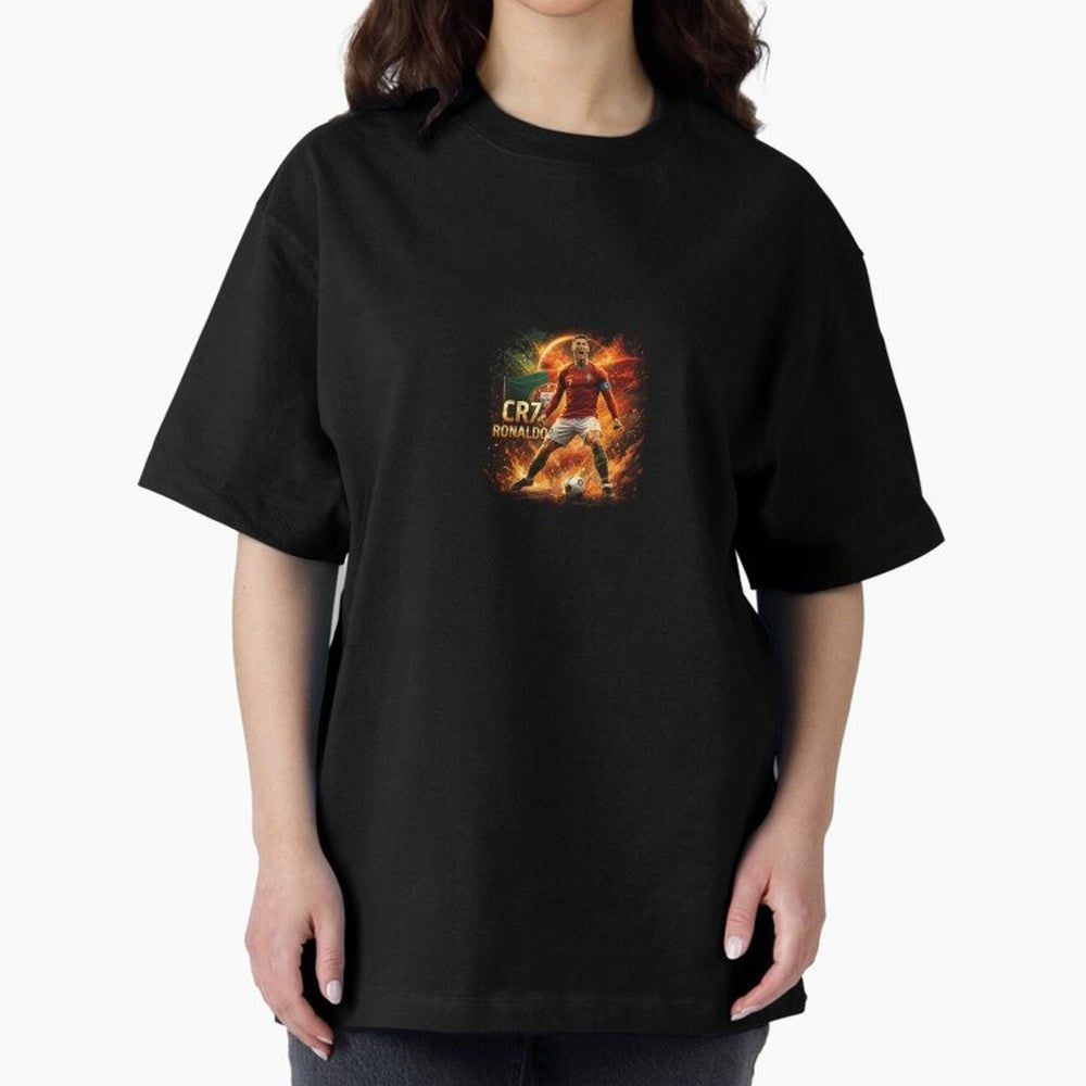 Cristiano Ronaldo Football Legend Artwork Oversized T-Shirt Show Up for the Glory of FIFA World Cup 2026 Group Stage Connected to Messi, CR7 and Mbappe, Netherlands Energy, Classic Soccer Heritage, Championship Pressure, Fan Loyalty and