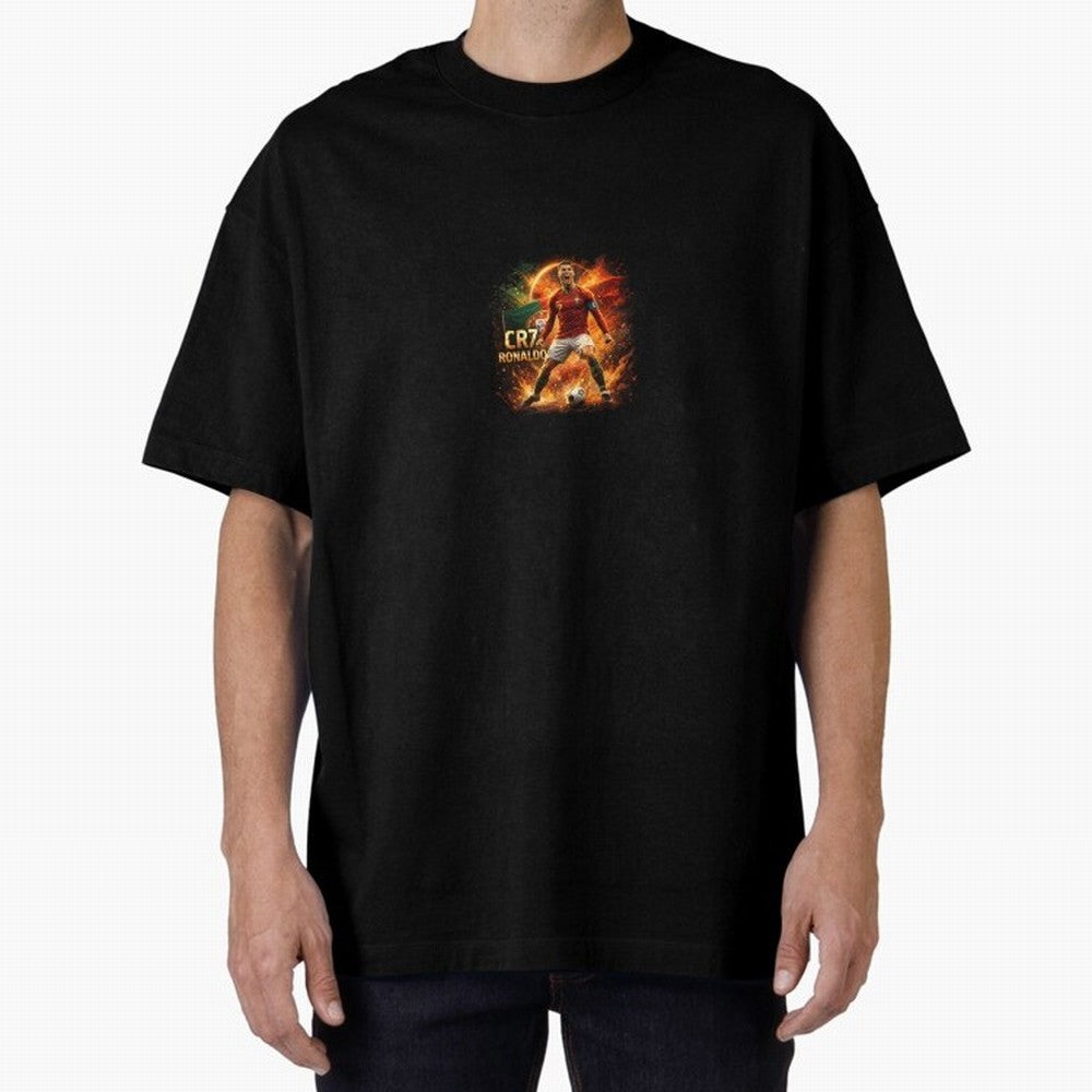 Cristiano Ronaldo Football Legend Artwork Oversized T-Shirt Show Up for the Glory of FIFA World Cup 2026 Group Stage Connected to Messi, CR7 and Mbappe, Netherlands Energy, Classic Soccer Heritage, Championship Pressure, Fan Loyalty and