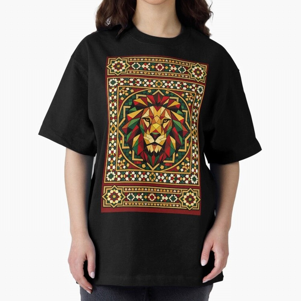 Portuguese Geometric Lion Portrait Oversized T-Shirt Make Every Kick Count in FIFA World Cup 2026 Group Stage Filled with CR7 and Messi, Netherlands Energy, Football Festival Excitement, Trophy Ambitions, Country Rivalries and Star Player Buzz;