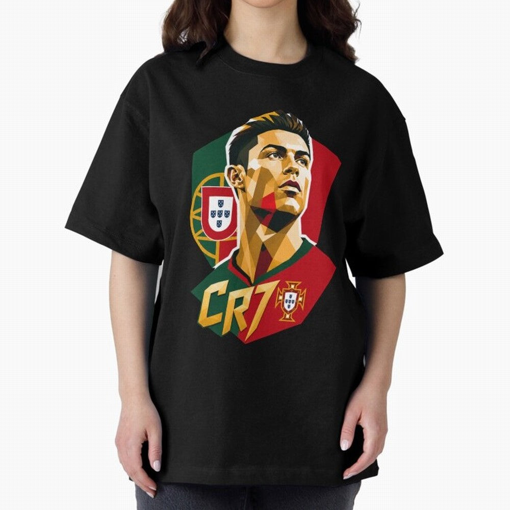 CR7 Art Print Oversized T-Shirt Bring Home FIFA World Cup 2026 USA Canada Mexico Capturing Mbappe, England, France and Netherlands Energy, Global Supporter Spirit, Legendary Goals, National Colors and Tournament Celebration; Made for Collectors Who