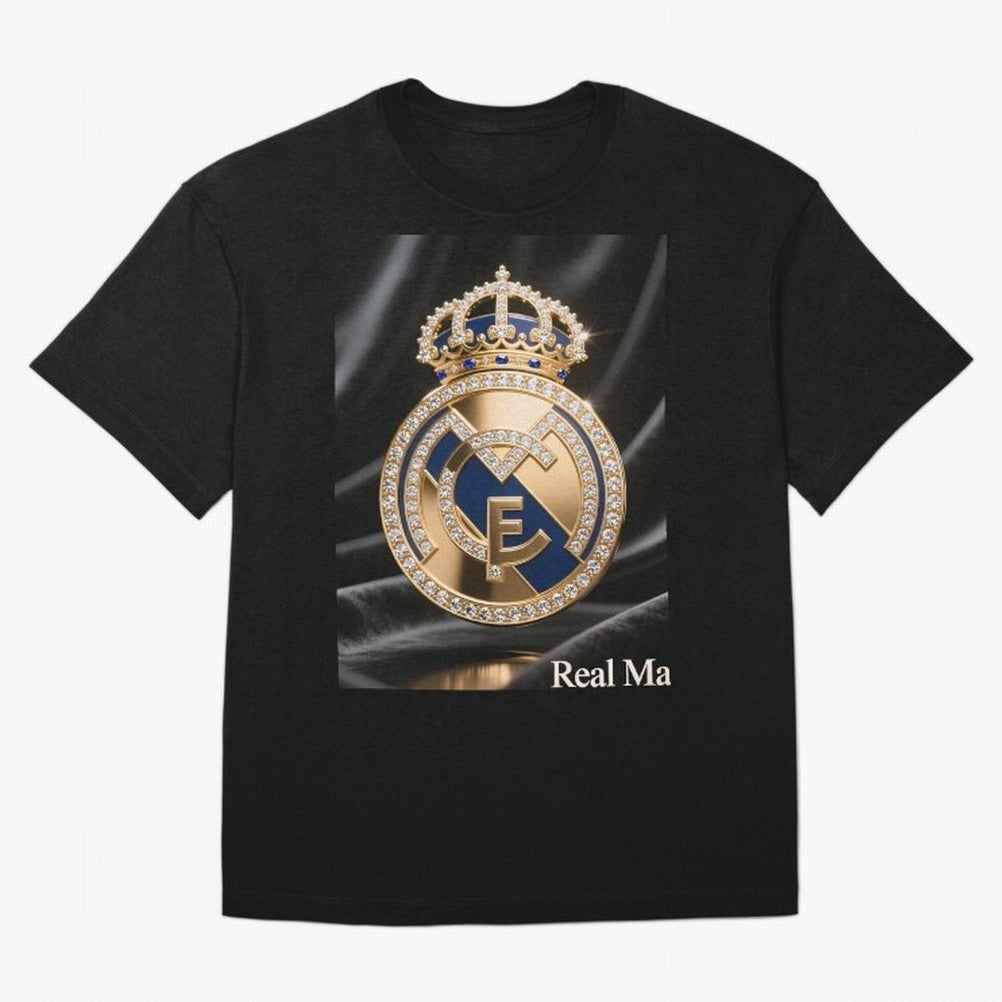 Gold Madrid Real Oversized T-Shirt Embrace Match Day Hype around FIFA World Cup 2026 USA Canada Mexico, Cristiano Ronaldo, Portugal, Football History, Final Match Energy, Crowd Noise and Once in a Lifetime Moments; Ideal for Fans Who Follow Messi,