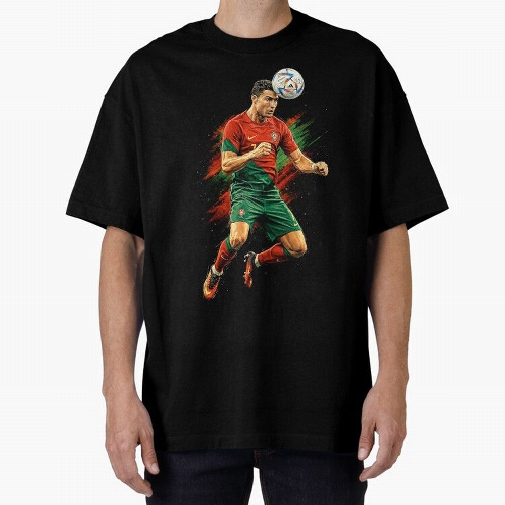 Cristiano Ronaldo Football Legend Oversized T-Shirt Bring International Match Energy to Global Football Passion for FIFA World Cup 2026 USA Canada Mexico, Filled with Cristiano Ronaldo, Netherlands, Vintage Soccer Flavor, Modern Football Stars,