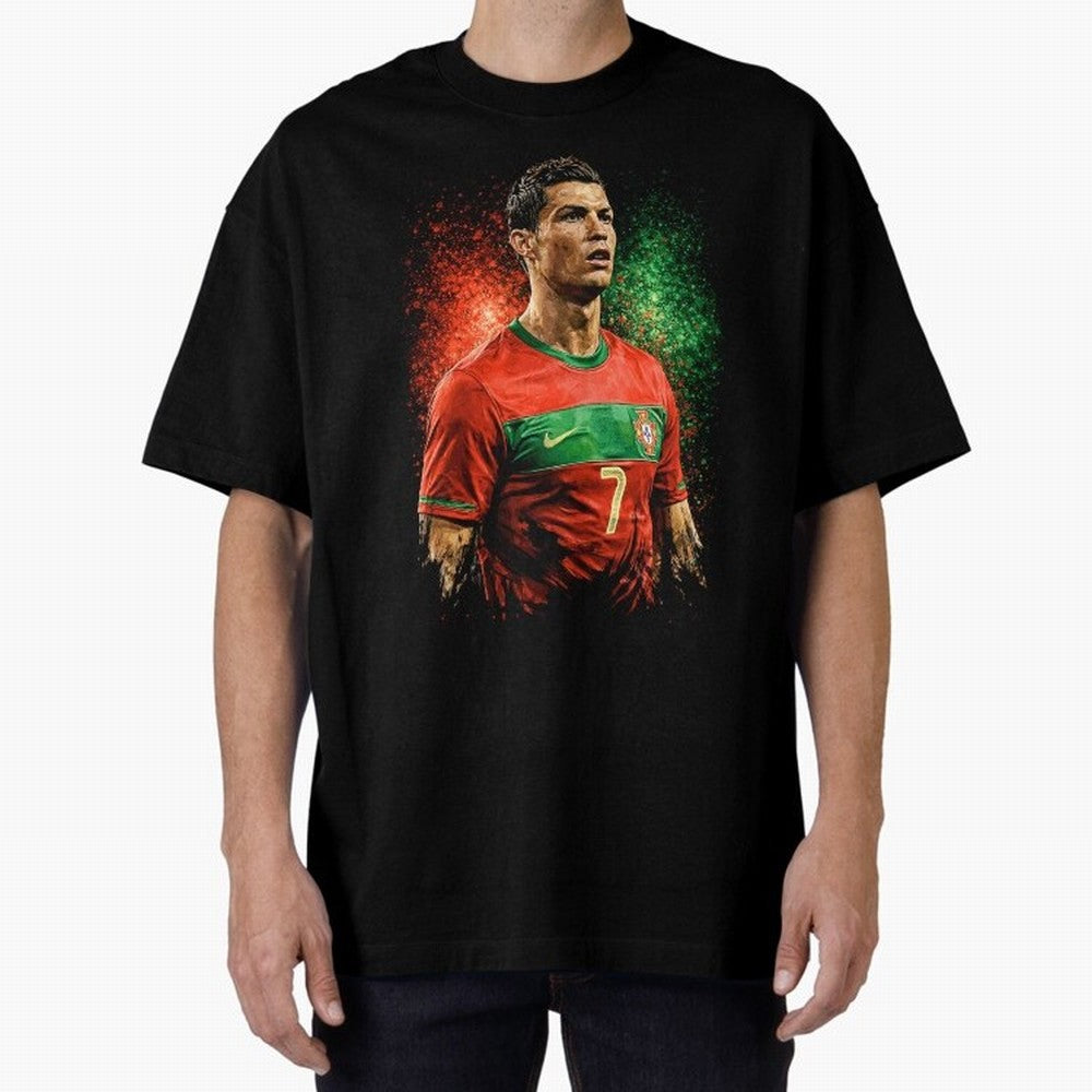 Cristiano Ronaldo Football Legend Oversized T-Shirt Join FIFA World Cup 2026 USA Canada Mexico for Fans of Neymar and Spain and Netherlands, Bringing Match Day Excitement, Supporter Culture, Golden Goals and Global Football Passion; Ideal for