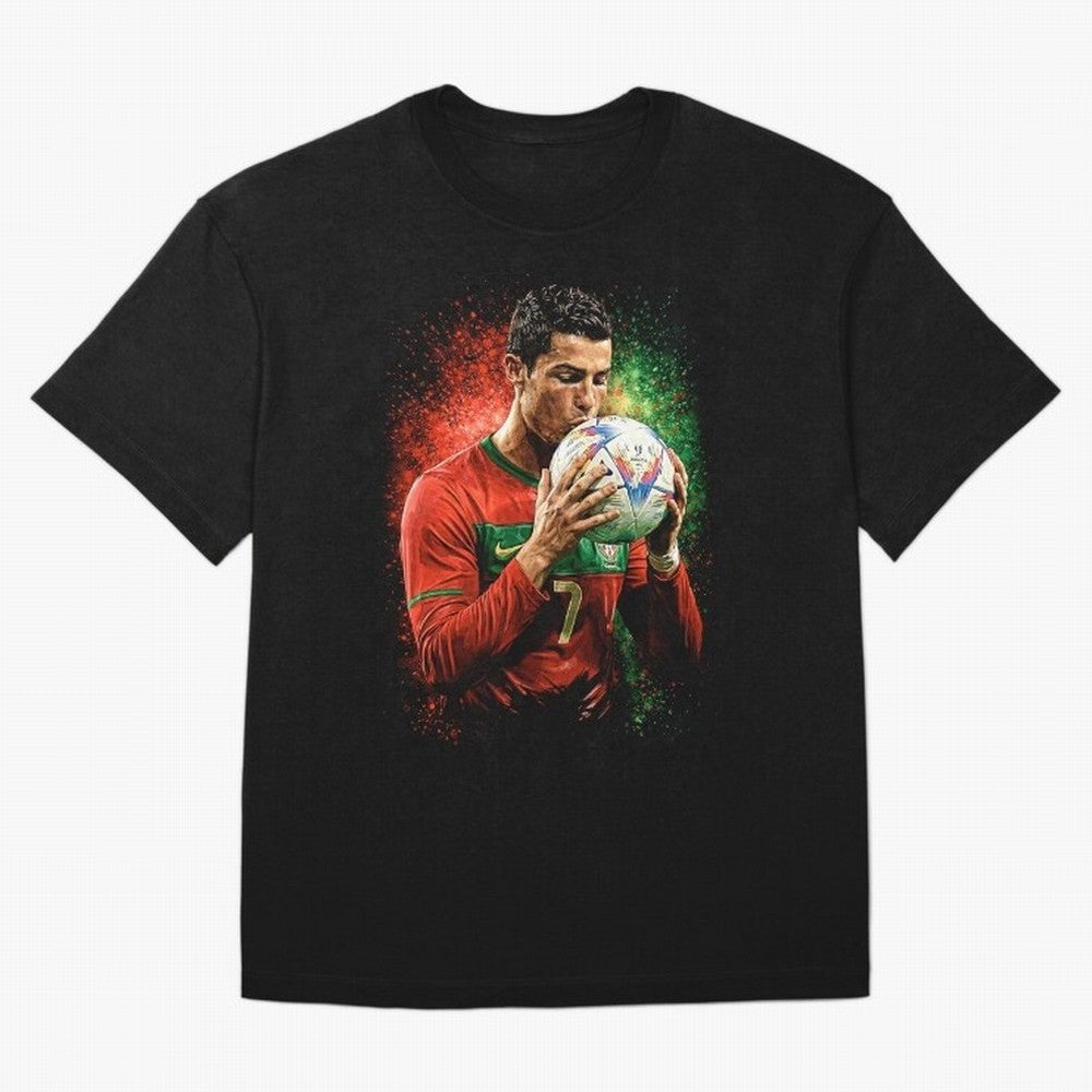 Cristiano Ronaldo Football Legend Oversized T-Shirt Mark FIFA World Cup 2026 Spirit, Capturing England, France and Netherlands, Mbappe, Sports Nostalgia, International Competition, Famous Players and Unforgettable Victories; Great for Watch