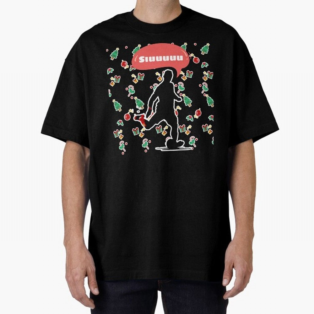 Christmas siuuu CR7 goal Oversized T-Shirt Celebrate Supporters United by FIFA World Cup 2026 Group Stage for Fans of Cristiano Ronaldo and Argentina, France and Brazil, Bringing Football History, Final Match Energy, Crowd Noise and Once in a