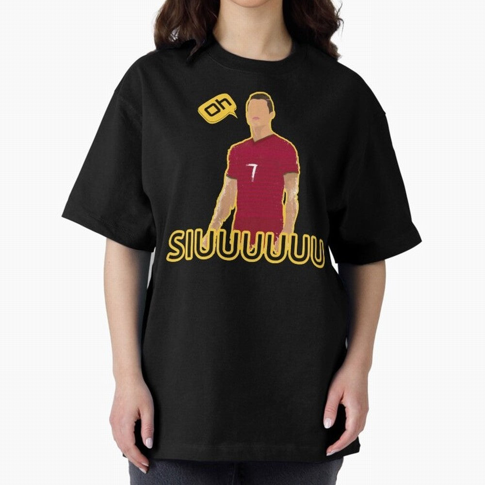 Oh siuuu CR7 funny Oversized T-Shirt Enjoy Match Day Hype around FIFA World Cup 2026 Group Stage, Cristiano Ronaldo, France and Portugal, Football History, Final Match Energy, Crowd Noise and Once in a Lifetime Moments; Ideal for Fans Who Follow