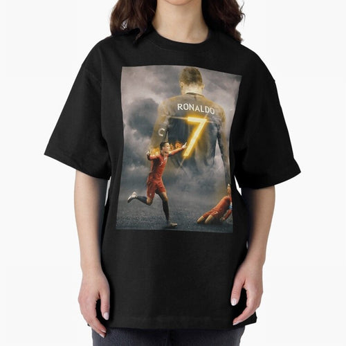 Aesthetic Ronaldo Poster Oversized T-Shirt Follow Every Goal of FIFA World Cup 2026 Group Stage Spirit, Featuring Germany, CR7, Classic Soccer Heritage, Championship Pressure, Fan Loyalty and International Pride; Ideal for Fans Who Follow Messi,