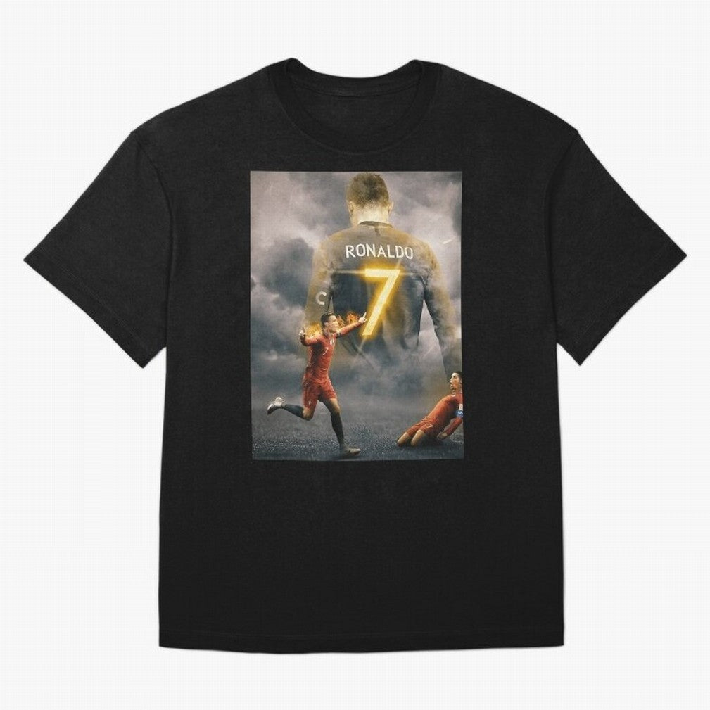 Aesthetic Ronaldo Poster Oversized T-Shirt Follow Every Goal of FIFA World Cup 2026 Group Stage Spirit, Featuring Germany, CR7, Classic Soccer Heritage, Championship Pressure, Fan Loyalty and International Pride; Ideal for Fans Who Follow Messi,