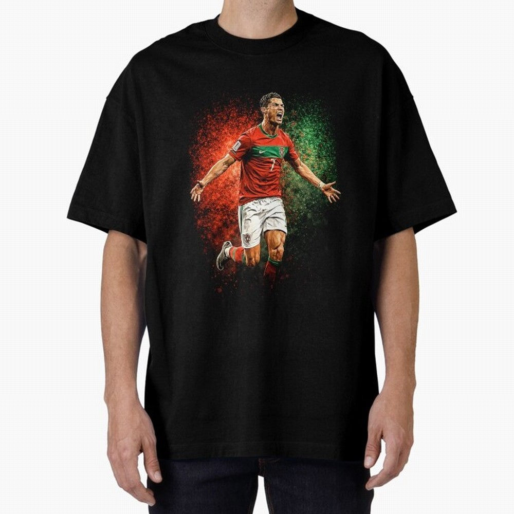 Cristiano Ronaldo Football Legend Oversized T-Shirt Celebrate the Road through the FIFA World Cup 2026 Group Stage Journey through CR7 and Messi Highlights, Argentina Pride, Champion Mindset, Group Stage Buzz, Knockout Tension and Passionate Fan