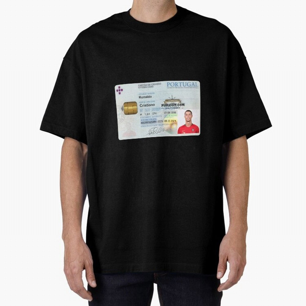 Cristiano Ronaldo CARD ID Oversized T-Shirt Share FIFA World Cup 2026 USA Canada Mexico Filled with Haaland and Mbappe, England, France and Netherlands Energy, Championship Spirit, Famous Goals, Roaring Crowds and International Football Unity;