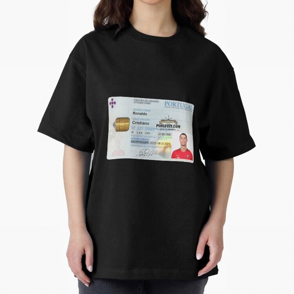Cristiano Ronaldo CARD ID Oversized T-Shirt Share FIFA World Cup 2026 USA Canada Mexico Filled with Haaland and Mbappe, England, France and Netherlands Energy, Championship Spirit, Famous Goals, Roaring Crowds and International Football Unity;
