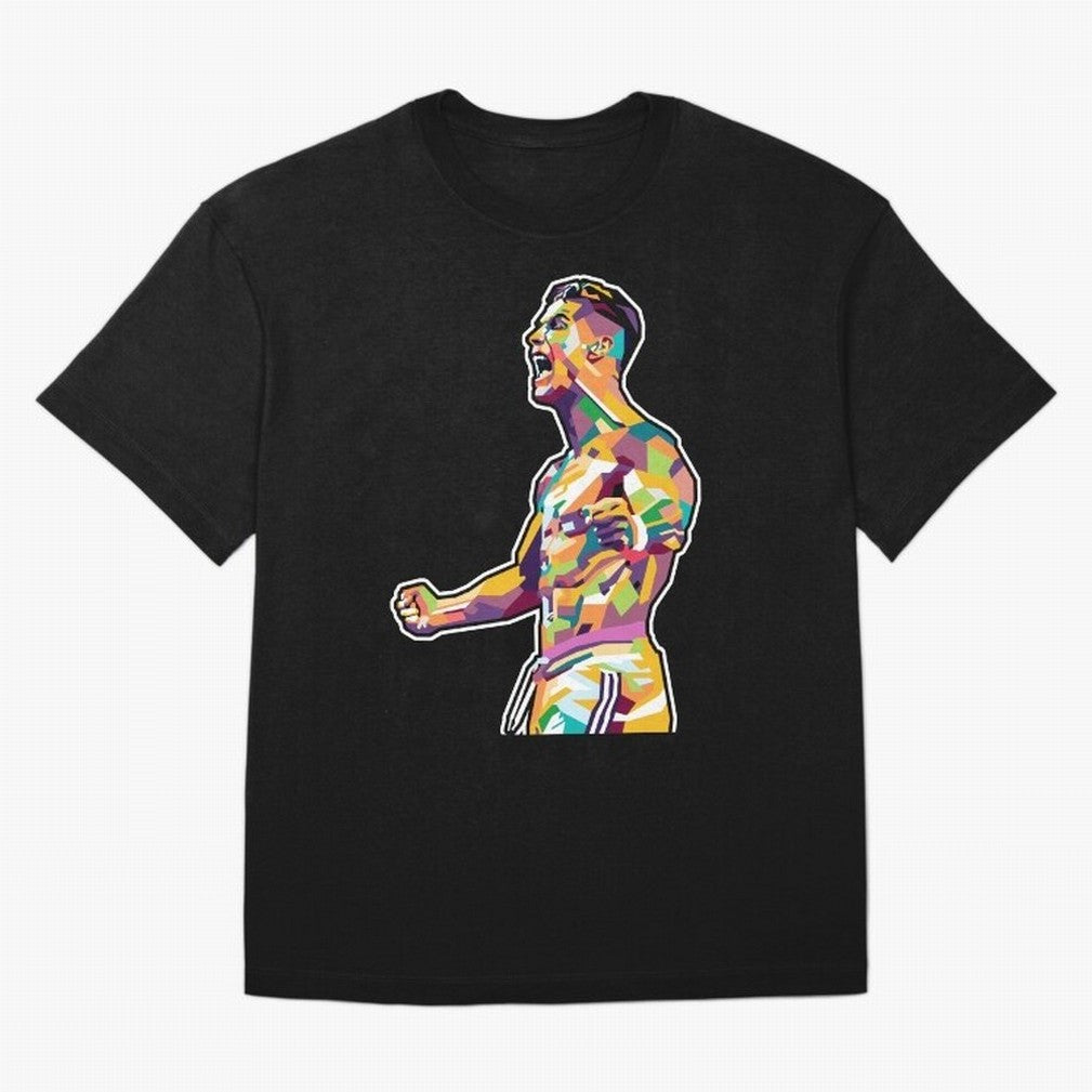 Cr7 Pop Art Oversized T-Shirt Stand with Match Day Hype around FIFA World Cup 2026 USA Canada Mexico, CR7, Netherlands, Vintage Soccer Flavor, Modern Football Stars, National Flags and Final Night Emotion; Perfect for People Who Love Argentina,