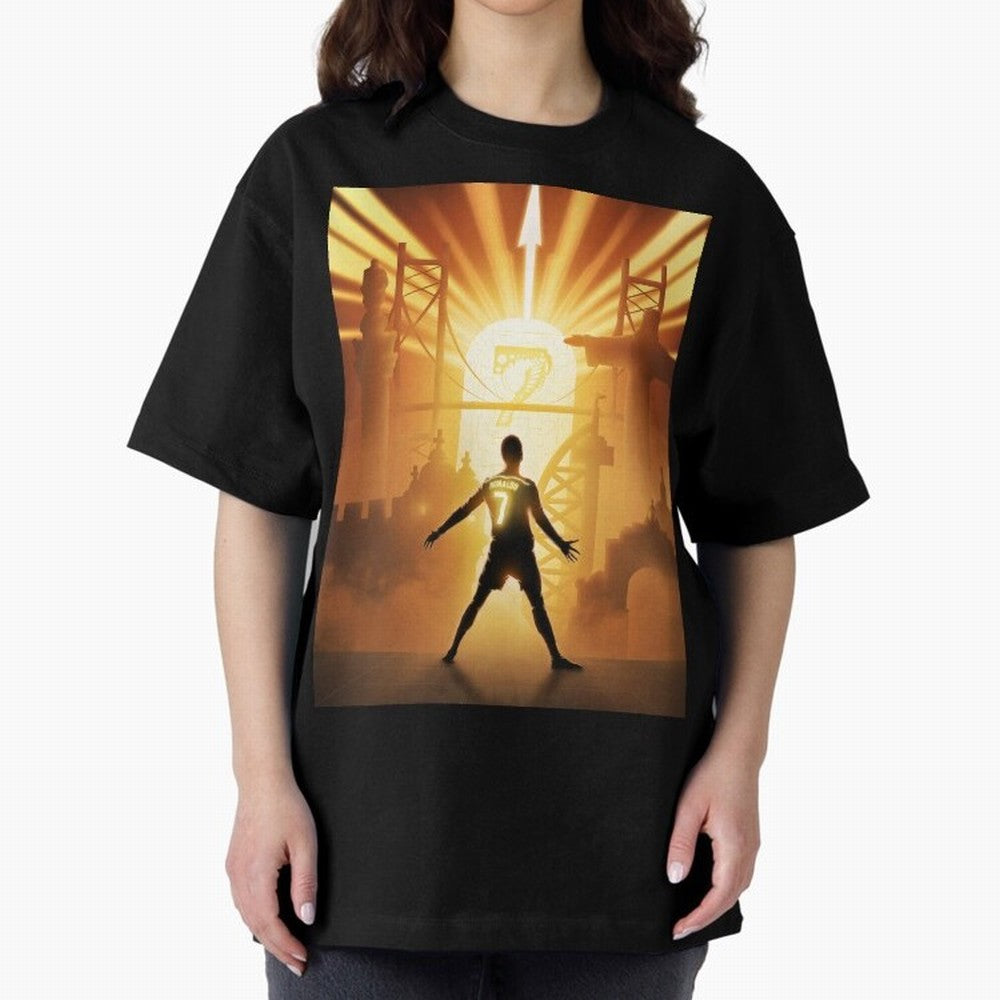 Celebration of Champions Art Poster Oversized T-Shirt Feel the Heartbeat of Global Football Passion for FIFA World Cup 2026 Group Stage, Made for CR7 and Messi, Netherlands, Championship Spirit, Famous Goals, Roaring Crowds and International