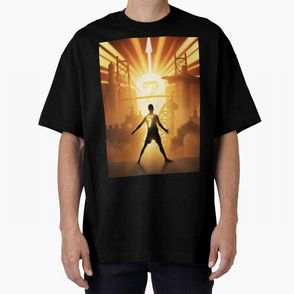 Celebration of Champions Art Poster Oversized T-Shirt Feel the Heartbeat of Global Football Passion for FIFA World Cup 2026 Group Stage, Made for CR7 and Messi, Netherlands, Championship Spirit, Famous Goals, Roaring Crowds and International