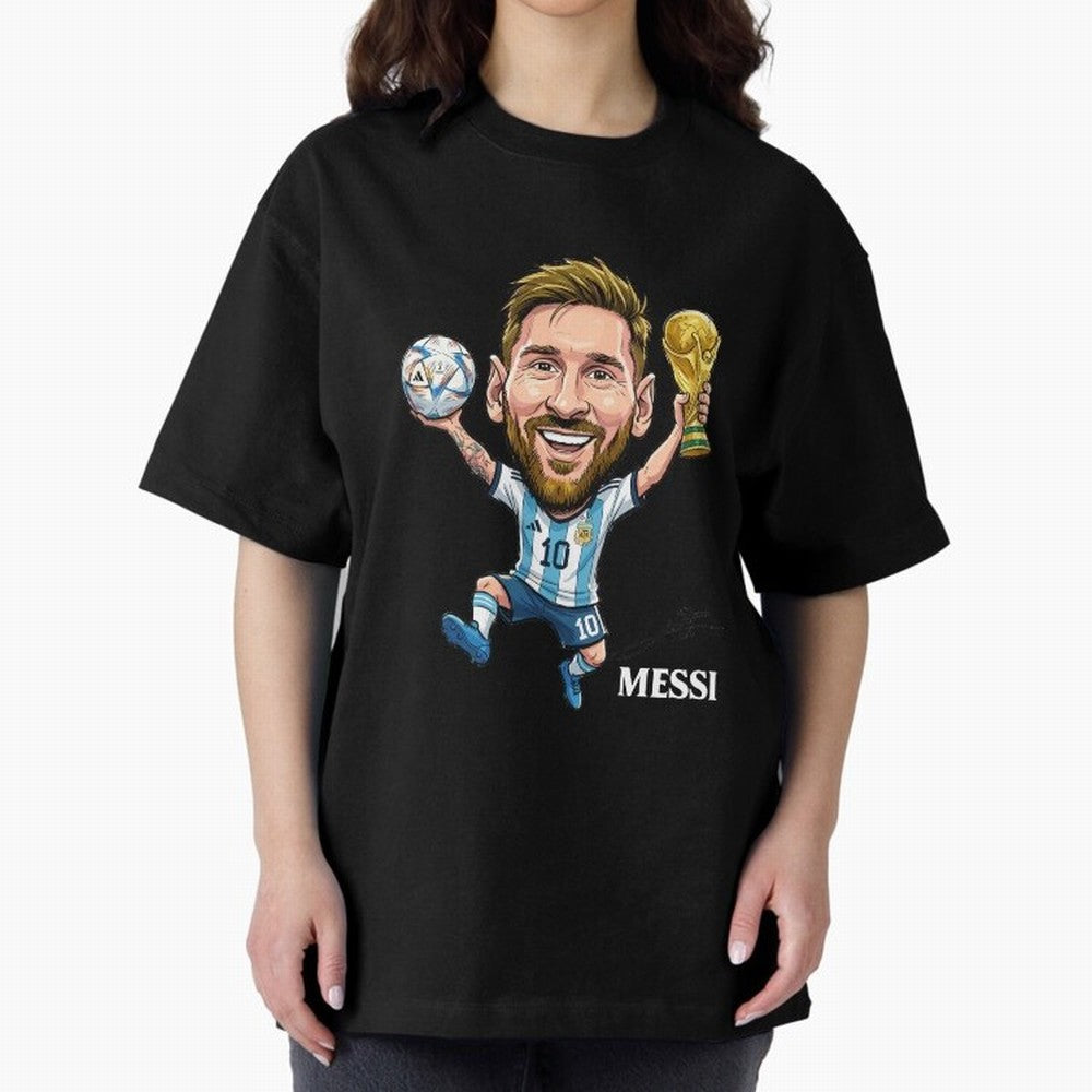 Messi Campion Oversized T-Shirt Follow FIFA World Cup 2026 Group Stage for Fans of Mbappe and Argentina, Bringing Stadium Memories, Football Loyalty, International Chants and Championship Tradition; Great for Supporters Who Love Legendary Players,