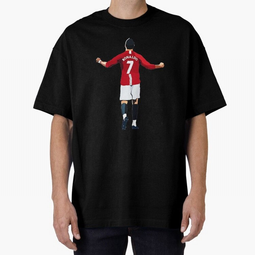 Cristiano Ronaldo Oversized T-Shirt Celebrate Fan Culture around FIFA World Cup 2026 USA Canada Mexico Spirit, Driven by France and Portugal, CR7 and Messi, Tournament Hype, Historic Matchups, Family Viewing Parties and Global Sports Pride; Ideal