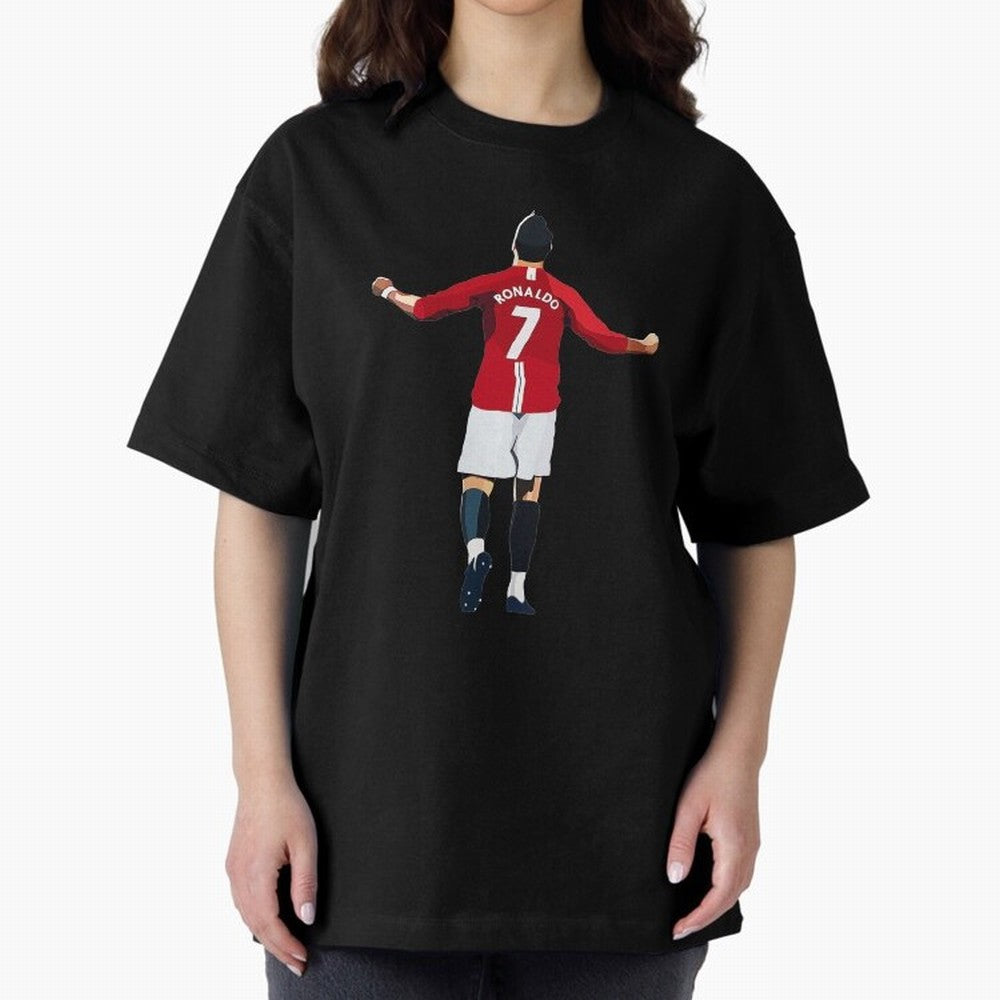Cristiano Ronaldo Oversized T-Shirt Celebrate Fan Culture around FIFA World Cup 2026 USA Canada Mexico Spirit, Driven by France and Portugal, CR7 and Messi, Tournament Hype, Historic Matchups, Family Viewing Parties and Global Sports Pride; Ideal