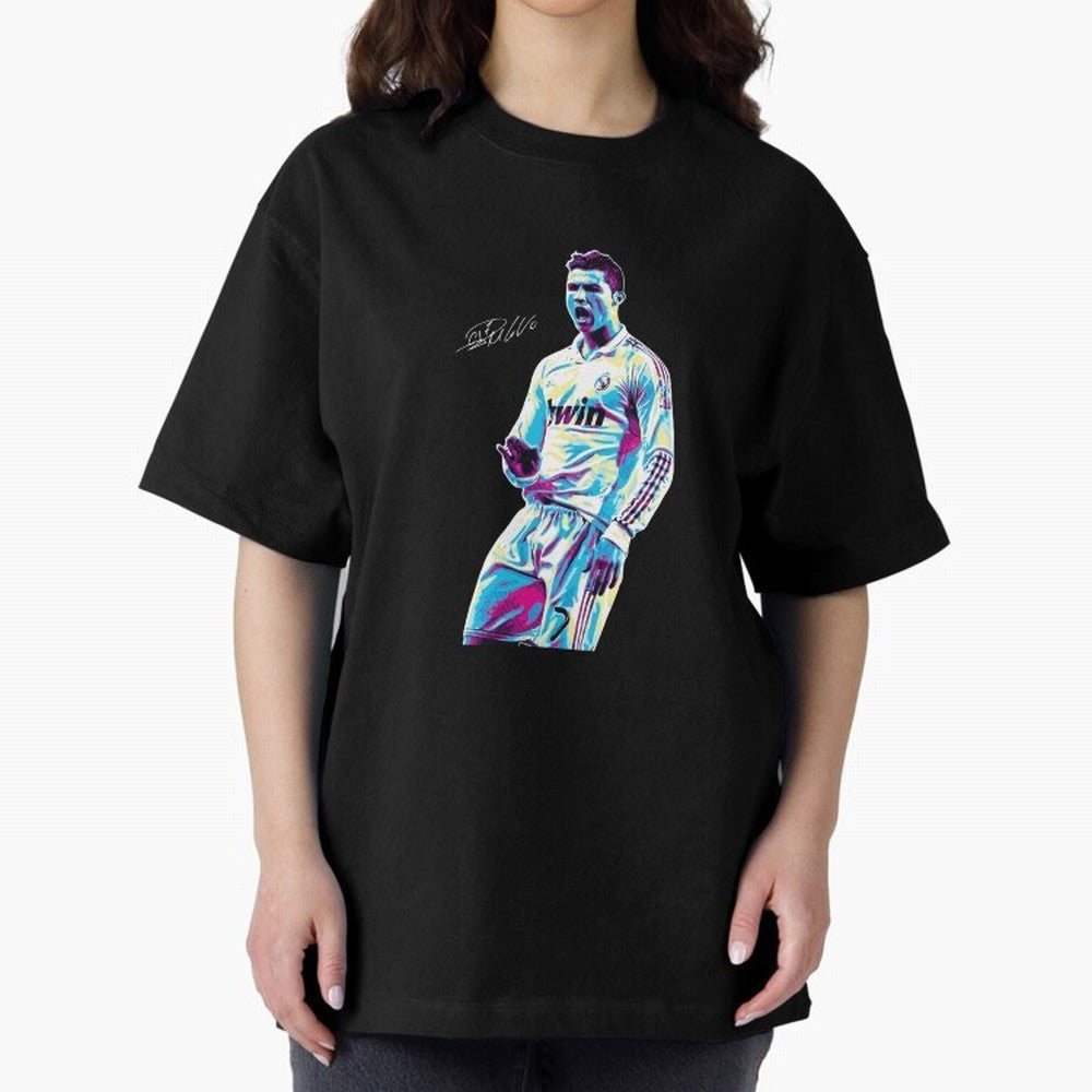 Cristiano Ronaldo Oversized T-Shirt Experience the FIFA World Cup 2026 Journey through Messi and Cristiano Ronaldo Highlights, England and Germany Pride, Sports Nostalgia, International Competition, Famous Players and Unforgettable Victories; Great