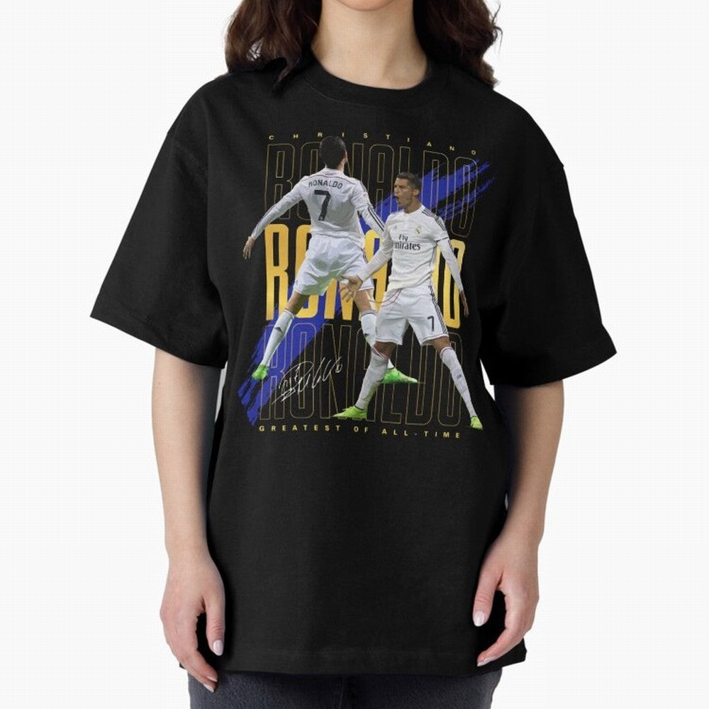 Cristiano Ronaldo Suuiii! Greatest Of All Time Oversized T-Shirt Capture Stadium Memories from FIFA World Cup 2026 Group Stage Spirit, Capturing Spain and Netherlands, Cristiano Ronaldo, Football Passion, Legendary Performances, Festival Vibes and