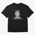 Cristiano Ronaldo T-Shirt Big Face Young Ronaldo - Black and White Oversized T-Shirt Relive Legendary Nights from FIFA World Cup 2026 Group Stage Spirit, Filled with Brazil, Portugal and Argentina, Neymar, Haaland and Cristiano Ronaldo, Retro