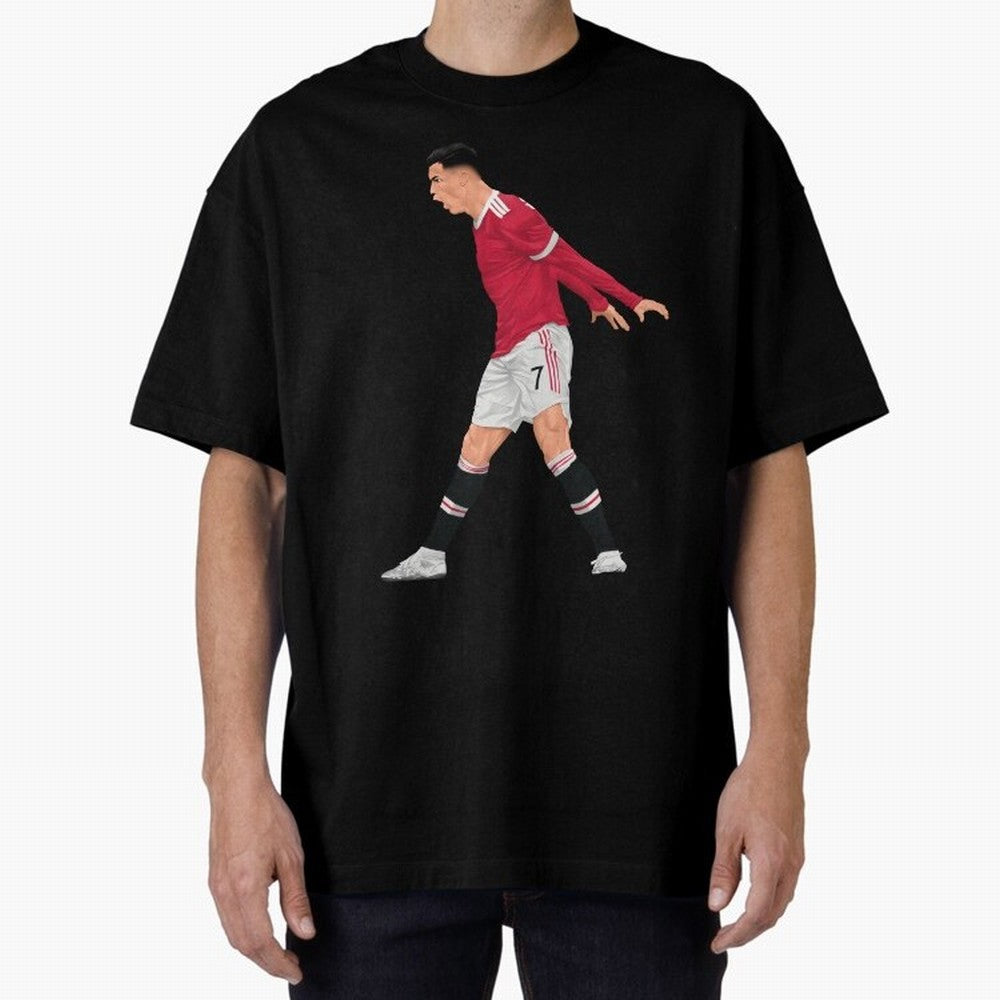 Cristiano Ronaldo Celebration Oversized T-Shirt Feel the Heartbeat of Match Day Hype around FIFA World Cup 2026, Haaland, Germany, Game Day Rituals, Football Legends, Country Pride and the Road to the Final; Great for Supporters Who Love Legendary