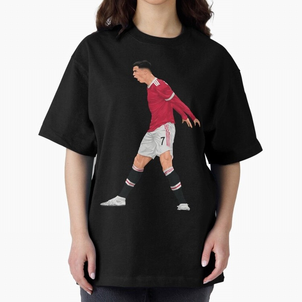 Cristiano Ronaldo Celebration Oversized T-Shirt Feel the Heartbeat of Match Day Hype around FIFA World Cup 2026, Haaland, Germany, Game Day Rituals, Football Legends, Country Pride and the Road to the Final; Great for Supporters Who Love Legendary