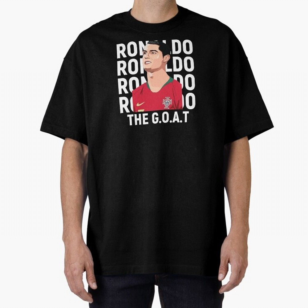 Ronaldo The Goat Oversized T-Shirt Represent FIFA World Cup 2026 Spirit, Highlighting Portugal, Spain and Germany, Neymar, Haaland and Cristiano Ronaldo, Champion Mindset, Group Stage Buzz, Knockout Tension and Passionate Fan Culture; Great for