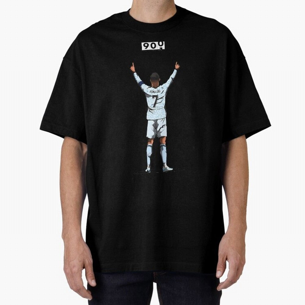 Ronaldo 900 Goals Celebration Iconic Football Design Oversized T-Shirt Bring a Vintage Feel to the FIFA World Cup 2026 USA Canada Mexico Journey through Messi, CR7 and Mbappe Highlights, Germany Pride, Goal Celebration Energy, Supporter Heritage,